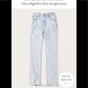 Abercrombie- Ultra high rise slim straight jeans, sz 6